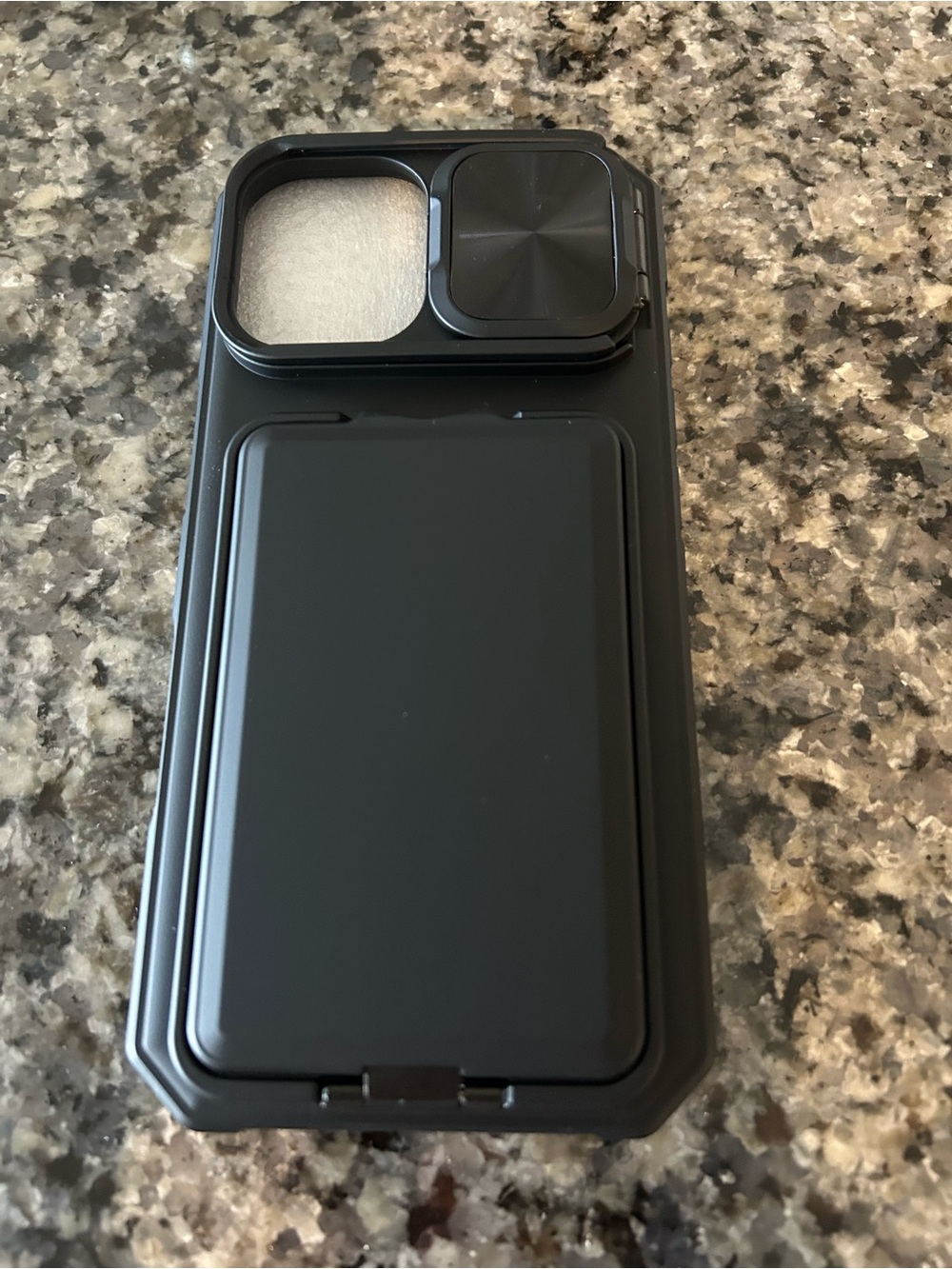 Black Protective iPhone 17 Case with Sliding Camera Cover